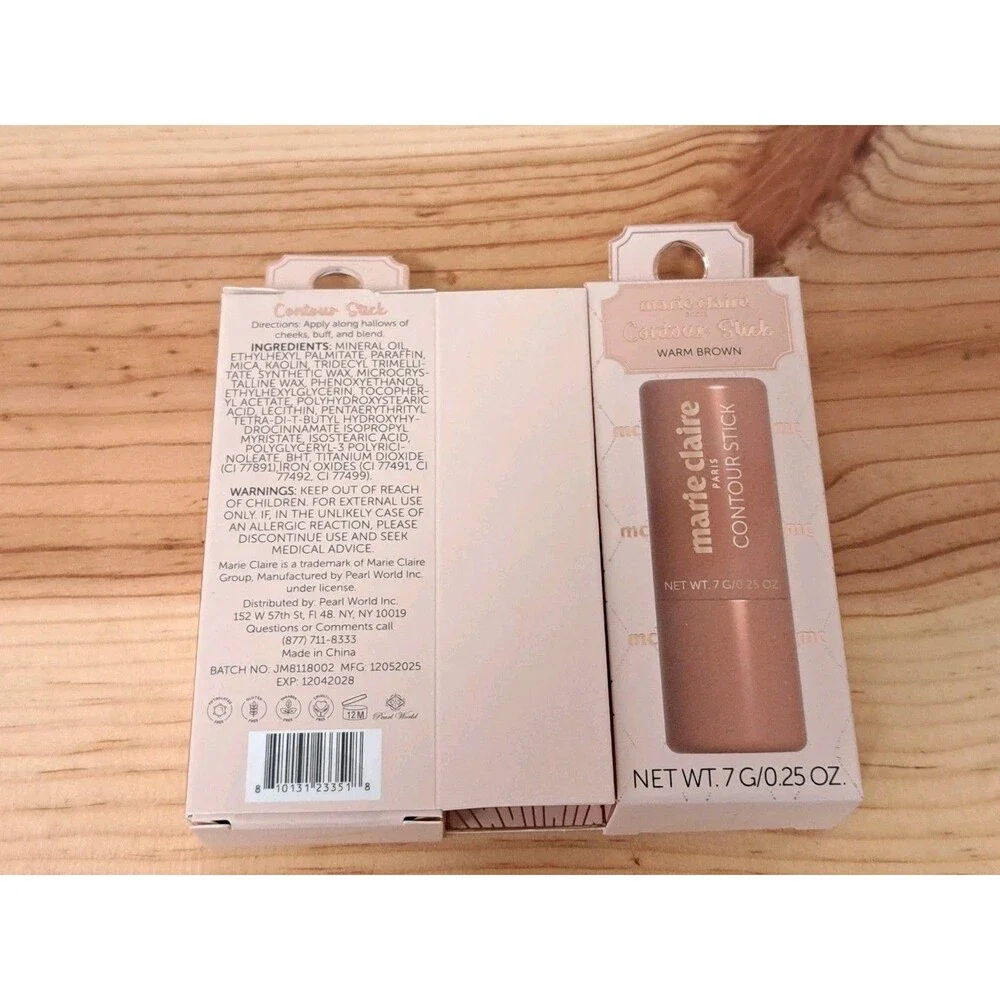 Marie Claire Contour Stick Warm Brown Bundle Of Two  .25 OZ. New In Box